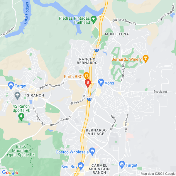 First Service Pros location map: 16885 W Bernardo Dr, San Diego, California